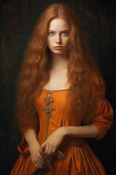 Porträt einer schönen weiblichen Supermodel des 18. Jahrhunderts