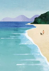 Gelassener Strandspaziergang