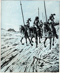 Alles ist verloren, für die Ehre von François I. (1494 - 1547) an seine Mutter nach der Niederlage in der Schlacht von Pavia 1525 gegen Karl V. Illustration von Job (Jacques Marie Gaston Onfray und Breville) (Jacques-Marie) (1858-1931)