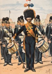 Uniformen der französischen Truppen zu allen Zeiten: Tambourmajor der Flottenbesatzungen (1837)