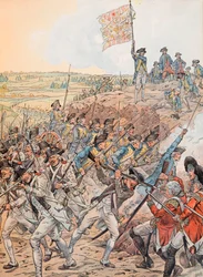 Jacques Marie Gaston Onfroy de Breville dit JOB (1858-1931) - Die Franzosen während der Schlacht von Yorktown im Oktober 1781 während des Unabhängigkeitskrieges, Privatsammlung