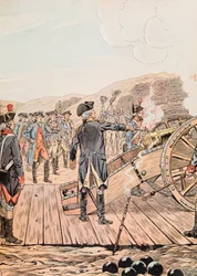 Der erste Schuss im Hauptquartier von Yorktown im September 1781