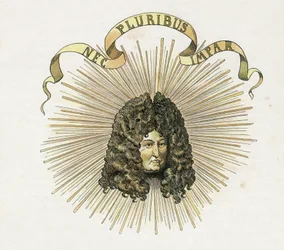 Porträt von König Ludwig XIV. (1638-1715) mit seinem lateinischen Motto 