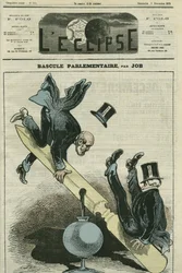 Der parlamentarische Wechsel zwischen den rechten und linken Parteien. Titelblatt in „L